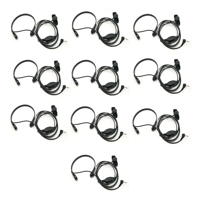 10x Throat Vibration 1 Pin 2.5mm Finger Air Tube Headset PTT Microphone for Motorola Talkabout MH230R T3 T4 T60 T80 MR350R Radio