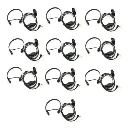 10x Throat Vibration 1 Pin 2.5mm Finger Air Tube Headset PTT Microphone for Motorola Talkabout MH230R T3 T4 T60 T80 MR350R Radio