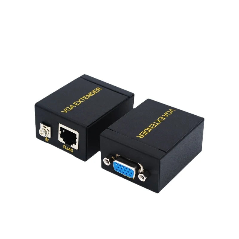 VGA 60m Single-Cable Extender, VGA To Network Signal Amplifier Transmitter, Network Cable To VGA Converter