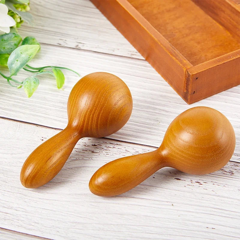 1PC Wooden Massager Essential Oil Massage Stick Body Spa Meridian Tapping Massage Hammer Therapy Relaxation Round Ball Massager