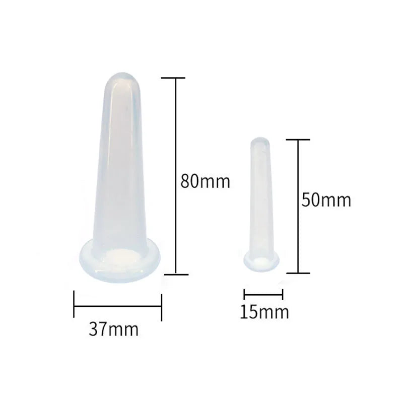 2PCS NEW Silicone Pot Body Neck Facial Massage Vacuum Cupping Pot Suction Pot Anti-fat Cup Set Health Tools