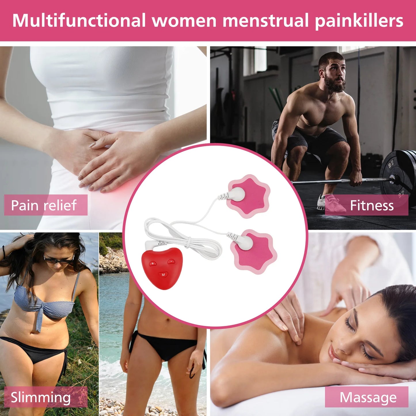 Electric Multifunction Dysmenorrhea Pain Killing Instrument Women Massage Tool Period Pain Relief Female Menstrual Stop Pain