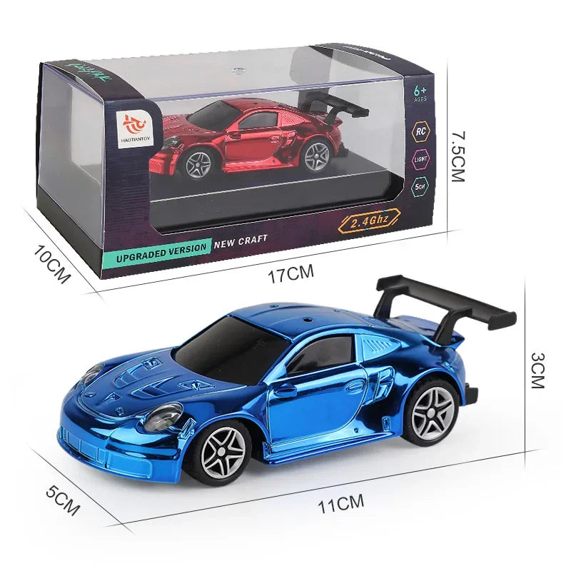 2.4G 4WD 1/43 Super Mini RC Car Electric Vehicle Model Kids Drift Toys Gold-plated Racing Light Pocket Remote Control Car