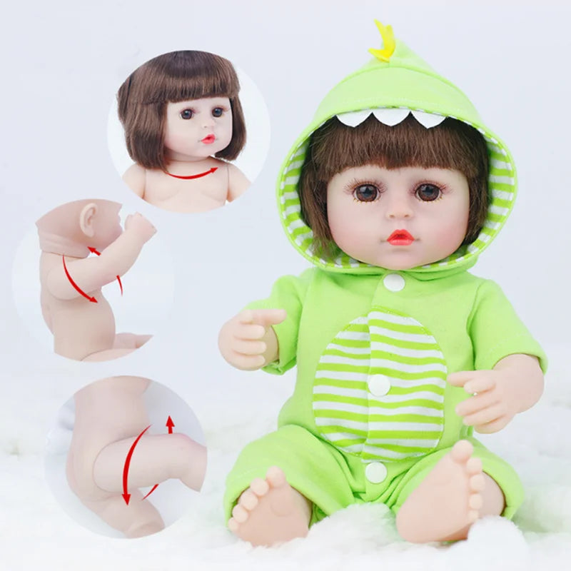 38CM Reborn Doll Imitation Baby Soft Adhesive Doll Children's Toy Doll Toy Toddler Girl Birthday Gift Dolls Accessories