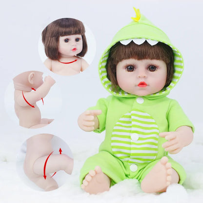 38CM Reborn Doll Imitation Baby Soft Adhesive Doll Children's Toy Doll Toy Toddler Girl Birthday Gift Dolls Accessories