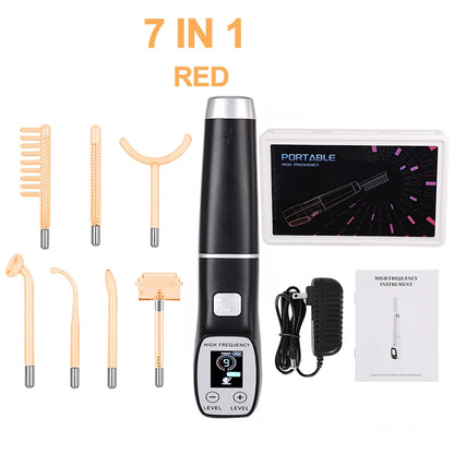 New Apparatus High Frequency Facial Massager Machine For Hair Face Anti Aging Therapy Acne Tool Neon&Argon Wands Skin Beauty Spa