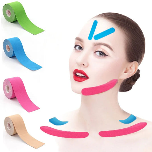 Tape Facial Skin Care Bandagem Elastica 2.5cm*5m New Kinesiology Tape For Face V Line Neck Eyes Lifting Wrinkle Remover Sticker