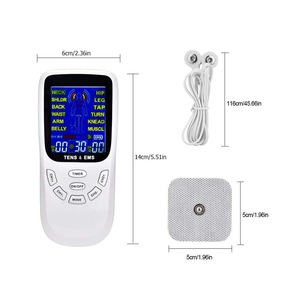 BXA 12 Modes Electrical Tens Pulse Massager Machine for Muscle Relax Pulse Massage EMS Muscle Stimulation Acupuncture Fat Burner