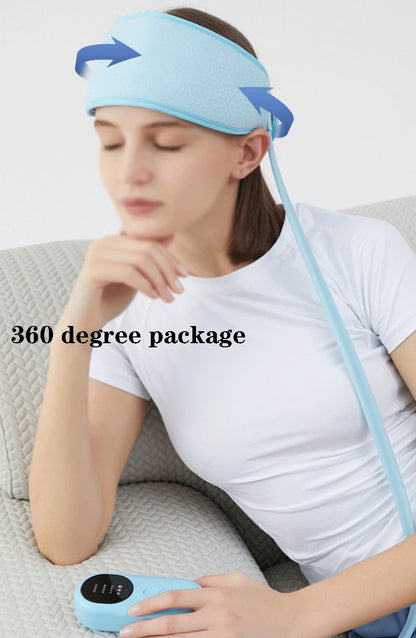 Electric Air Pressure Head Massager Heating Headband Hot Compress Head Air Bag Massage Scalp Deep Massage Headache Muscle Relax