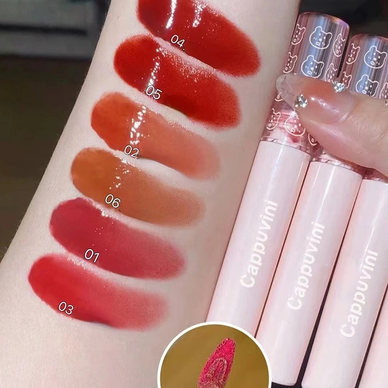 6 Color Bubble Lip Gloss Mirror Water Liquid Lipstick Moisturizing Lipgloss Long Lasting Sexy Lip Tint Makeup Korean Cosmetics