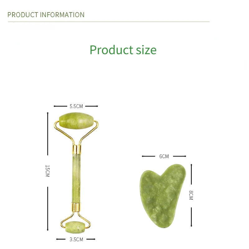 Face Massager Gua Sha Stone Natural Jade Face Microniddle Roller Facial Board Acupoint Face Care SPA Massage Tool Massage Visage