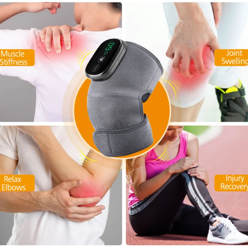 New 3 in 1 Electric Heating Therapy Knee Vibration Massager Leg Joint Physiotherapy Elbow Warm Wrap Arthritis Muscle Relaxation