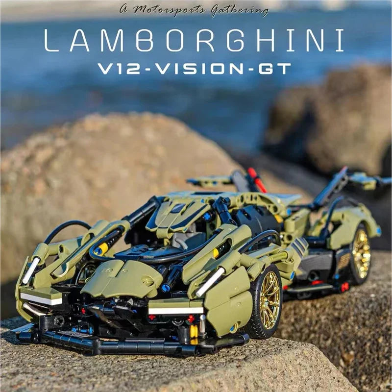 1039PCS Technical MOC Assemble Bricks Toys Lamborghinised V12 Vision GT Concept Speed Car Building Blocks Gifts for Adult Boy