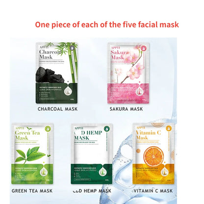 10PCS Plant Face Mask Skin Care 30ml Plant Facial Mask Moisturizing Oil Control Blackhead Remover Wrapped Mask Face Hydrating