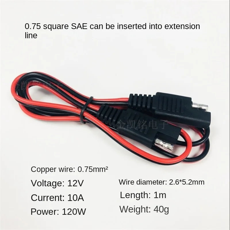 18AWG Pure Copper 0.75mm² 10A Connection Wire Photovoltaic Solar Panel SAE Power Extension Cable 1M