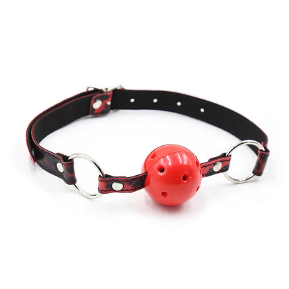 4.5cm Ball Gag Bondage Leather Open Mouth Gags Oral Fixation Adult Flirting Sex Toys Mouth Ball Plug for Men Women BDSM Game