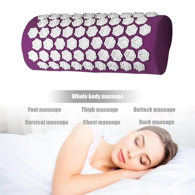 BXA 1pc Massager Pillow Lotus Acupressure Massager Cushion Relaxation Yoga Pillow Spike Multifunction Relieve Stress Pain Neck