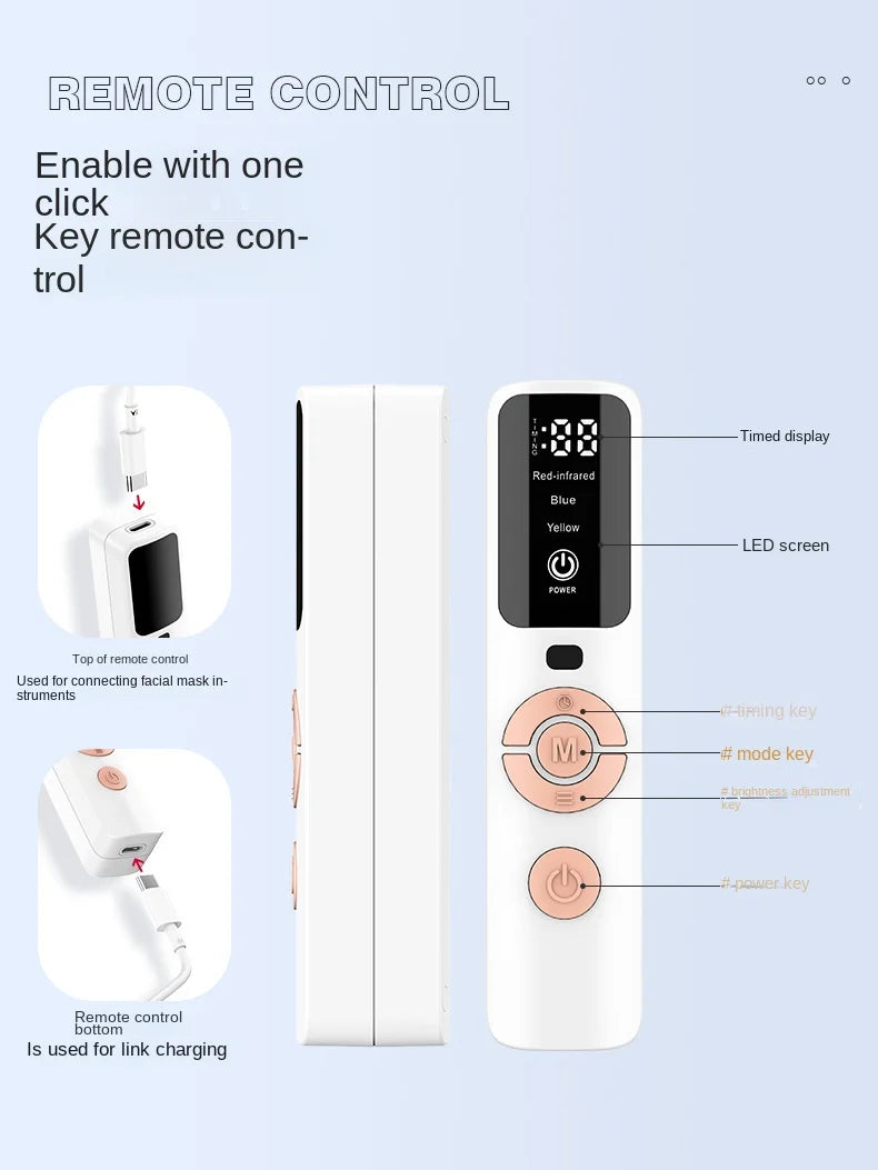 Facial Mask Instrument Silicone Photon Mask LED Row Light Infrared 4-color Skin Rejuvenation Beauty Instrument