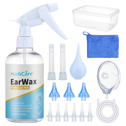 500/300ml Adult children's Ear Cleaning set Spiral ear wax removal plastic water irrigation bottle Ear Care wash Safe squeeze