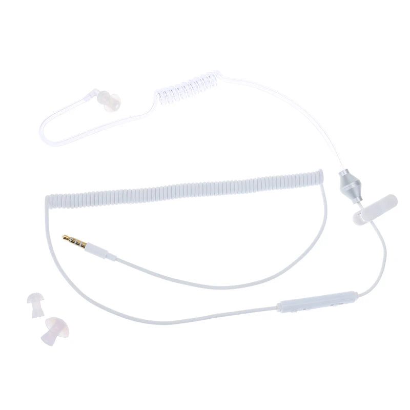 1 Pin 3.5mm Flexible Acoustic Air Tube Earpiece PTT Mic Speaker Microphone Headset for MP3 iPad Xiaomi iPhone Samsung Cell Phone