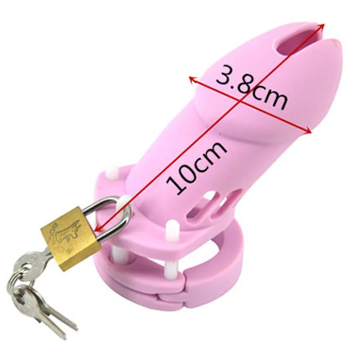 1PCS Medical Soft Silicone Male Chastity Device with 5 Size Penis Ring,Cock Cages,Virginity Lock Sex Toys for Men Couple