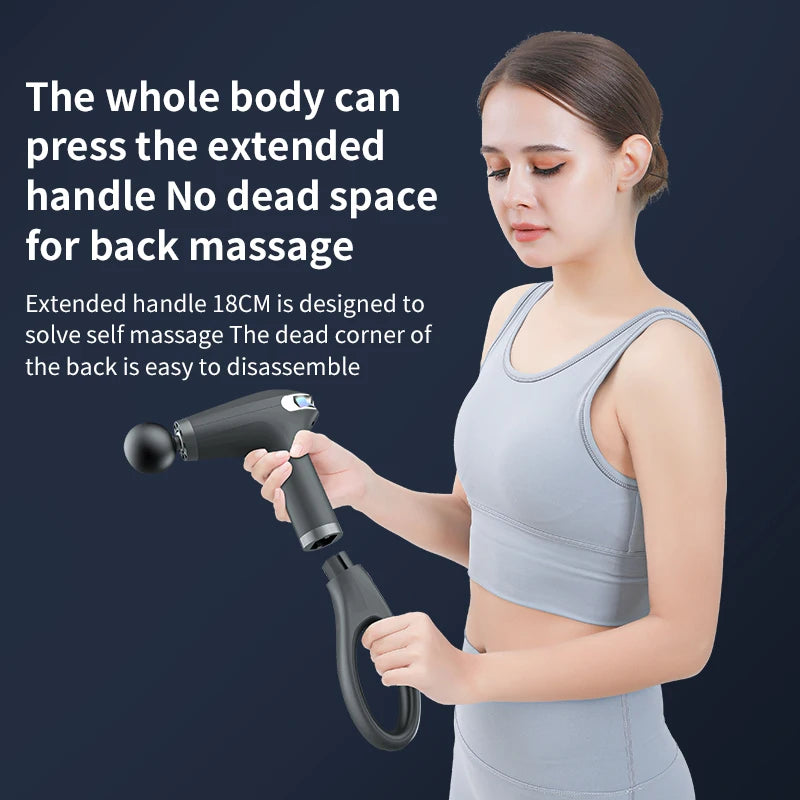 Massage Stick Massage Gun Extended Handle Electric Fitness Massager Deep Tissue Muscle Massage for Body Back Neck Pain Relief