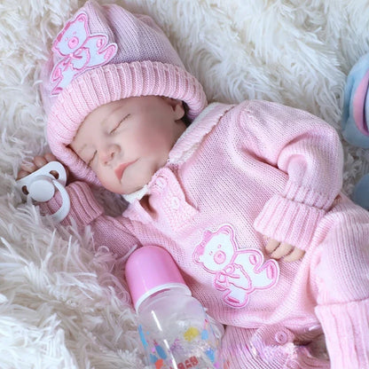 17Inch Realistic Reborn Baby Doll Full Silicone Body Newborn Toddler Toy 43CM Lifelike Birthday Gift Toys for Girls