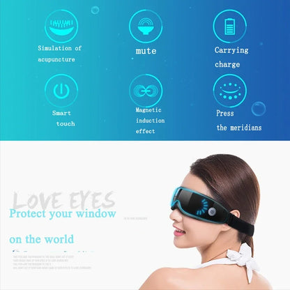 Fashion9Mode Eye Massager Vibration Eye Care Instrument Hot Eye Massage Glasses Fatigue Compress Wrinkle Poukle Pouch & W2K1