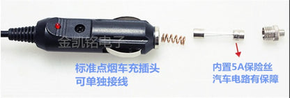 12V 3A Car Charger Massage Pillow Power Cable, Cigarette Lighter To DC 5.5*2.5mm Jack, 1.5m Length