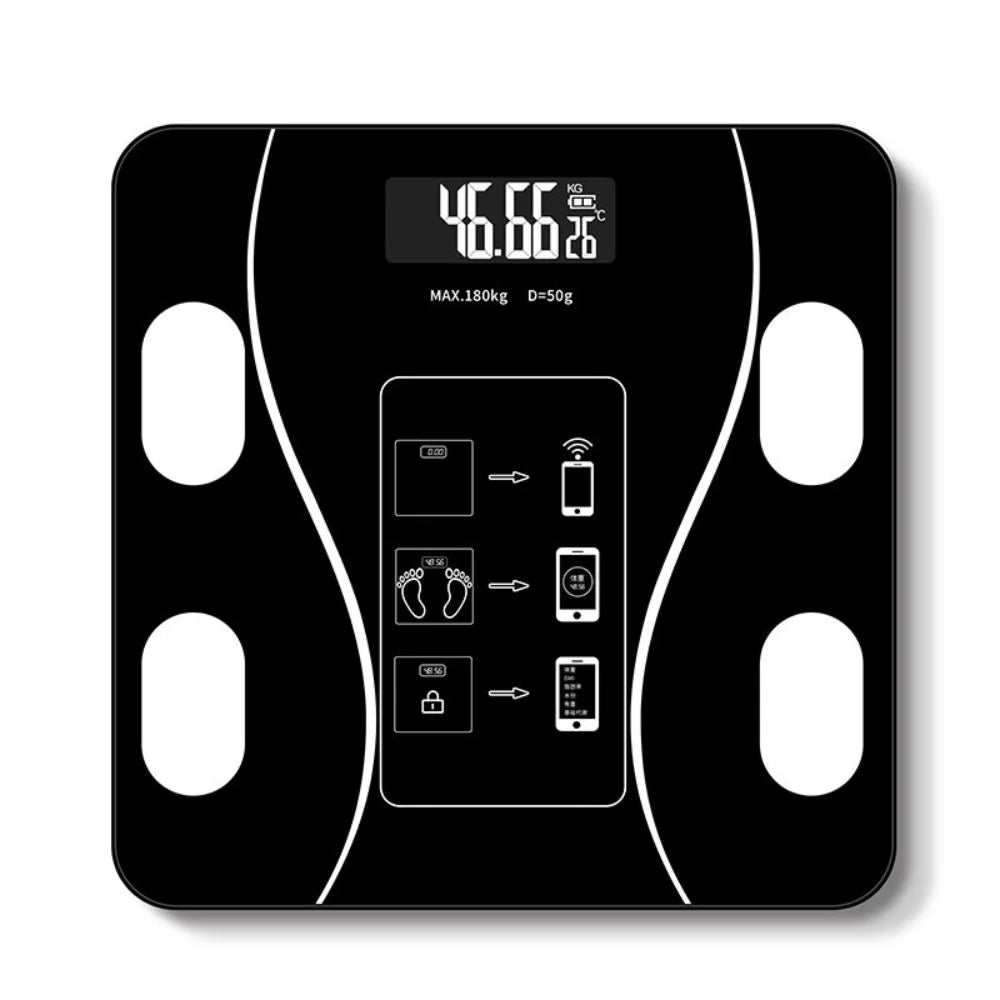 Smart Digital Wireless Bathroom Body Fat Scale Weight Scale Body Composition Analyzer With Smartphone App Bluetooth-compatible