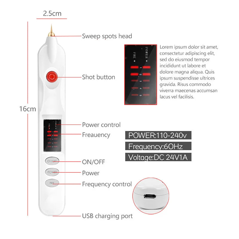 Multifunctional Laser Plasma Pen Charging Home Electric Instrument To Remove Freckles And Black Spots Skin Tags Beauty Machine