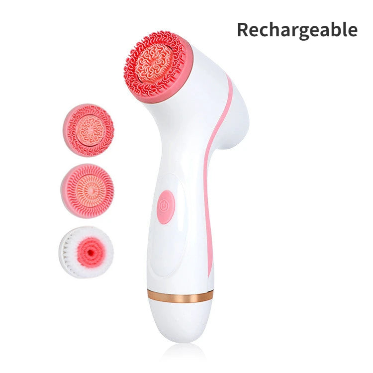 3 In 1 Sonic Facial Cleansing Brush Face Spin Brush Set Facial Spa System For Skin Deep Cleaning Remove Blackhead Machine