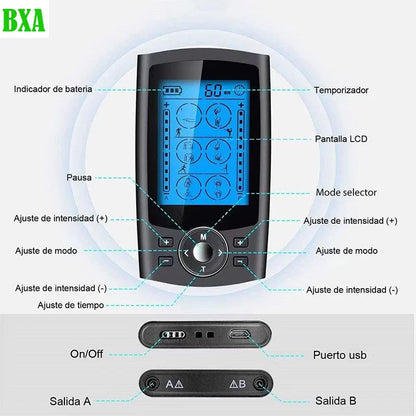 New 36 Modes Tens Muscle Stimulator Electric EMS Acupuncture Body Massage Digital Therapy Slimming Machine Electrostimulator