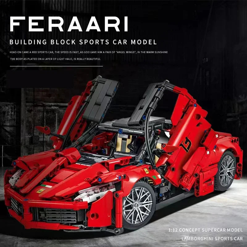 1659PCS Technical Feraari Enzo Sport Car Building Blocks 42143 V8 Engine Vehicle Assemble Bricks Kids Toys Gifts For Boys