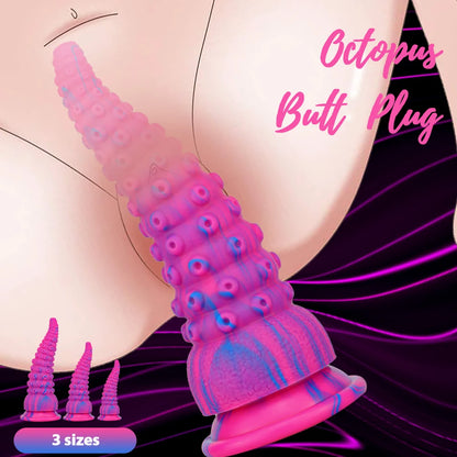 Anal Butt Plug Silicone Octopus Tentacle Huge Animal Dildo Colorful Monster Dildo Prostate Massage Sex Toy For Women Adult Toys