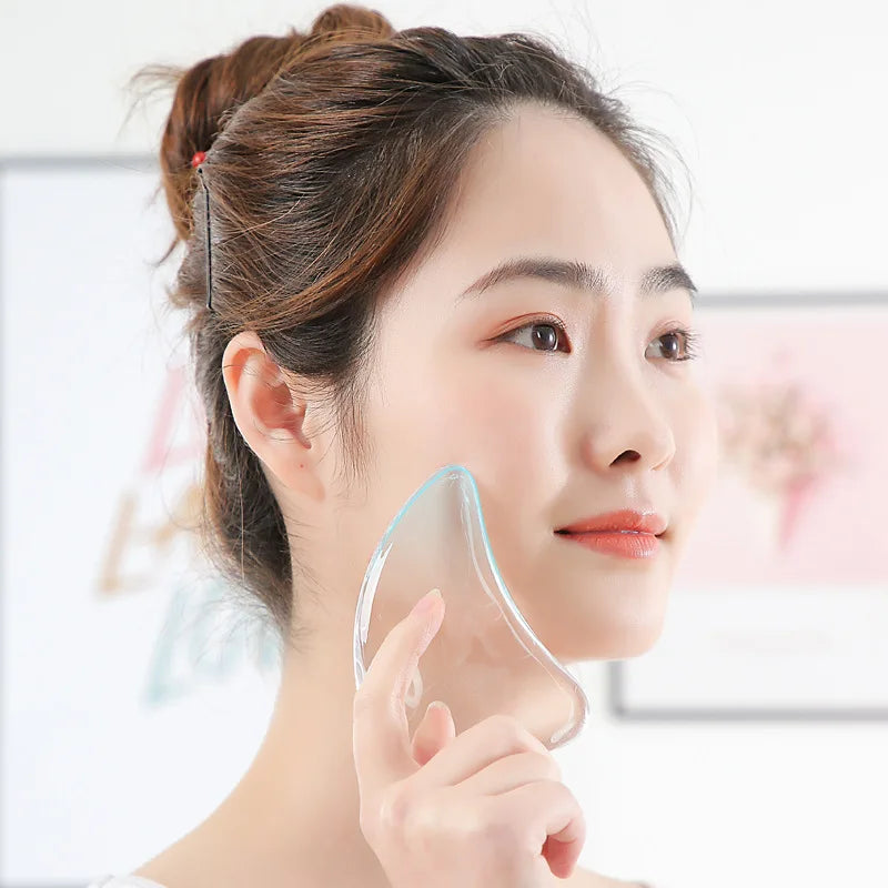 1pc Resin Face Massage Roller Gua Sha Board Crystal Massager Body Facial Eye Scraping Acupuncture Face Lift