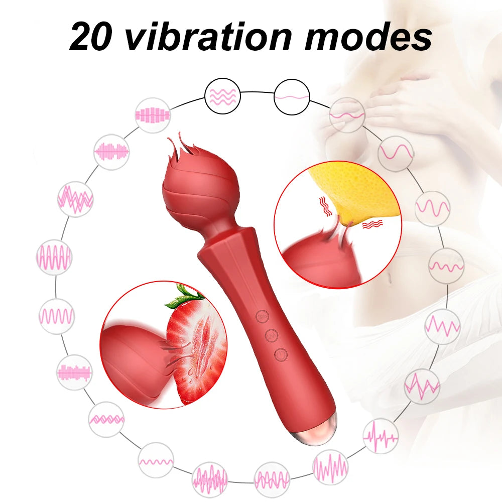 AV Magic Wand Vibrator Powerful Electric Massage Stick 20 Modes Vibration G Spot Orgasm Dildo Clit Stimulation Sex Toy for Women