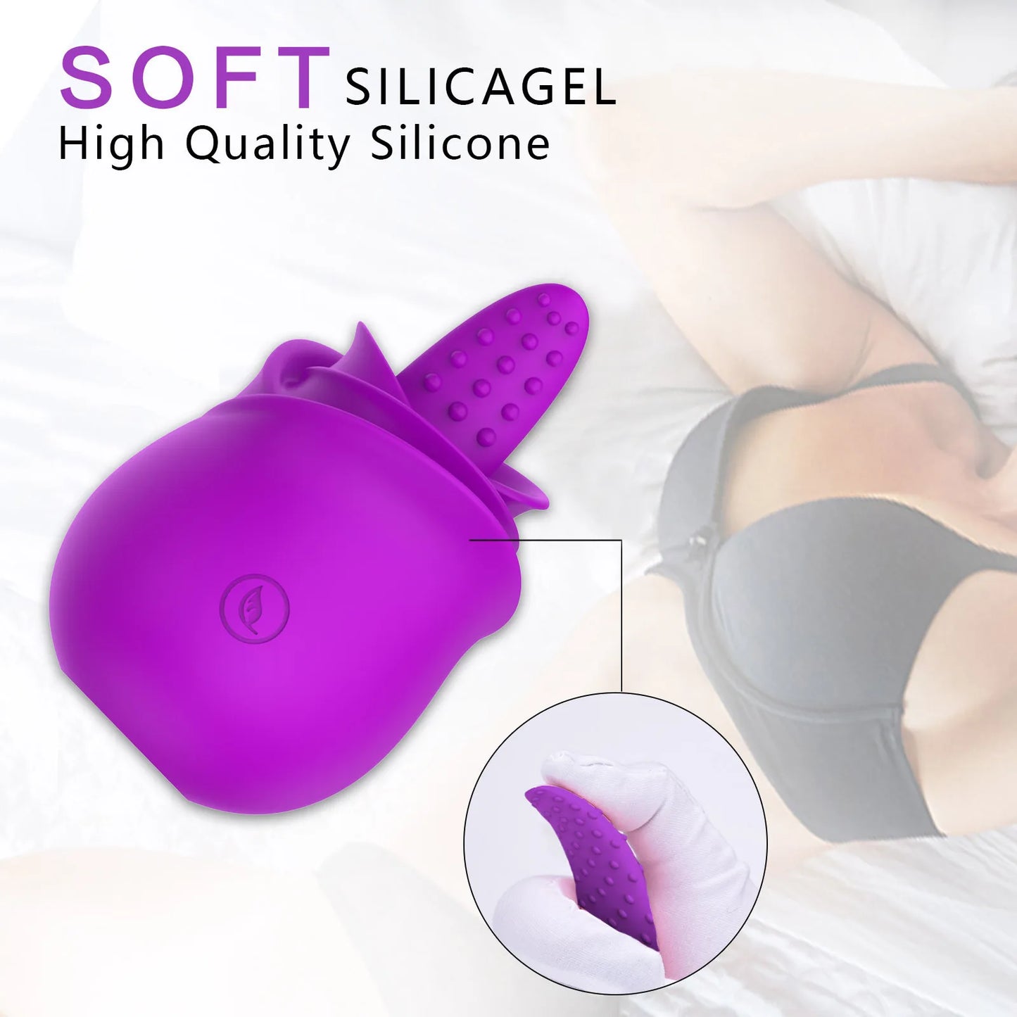 Tongue Licking Fun Massage Stick Rose Electric Silicone Tongue Licking Device Female Masturbation Device Vibration Rod