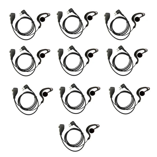 10pcs 2-pin Ear hook PTT Mic Microphone Headset For Motorola EP450 EP350 CP040 GP300 GP88S GP2000 CP140 CP160 HYT TC-600 Radio