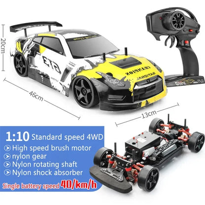 4WD 1:10 Shock Proof High-speed Vehicle 40km Drift Competition Racing Cross-country Boy Children's Remote Control Car Toy