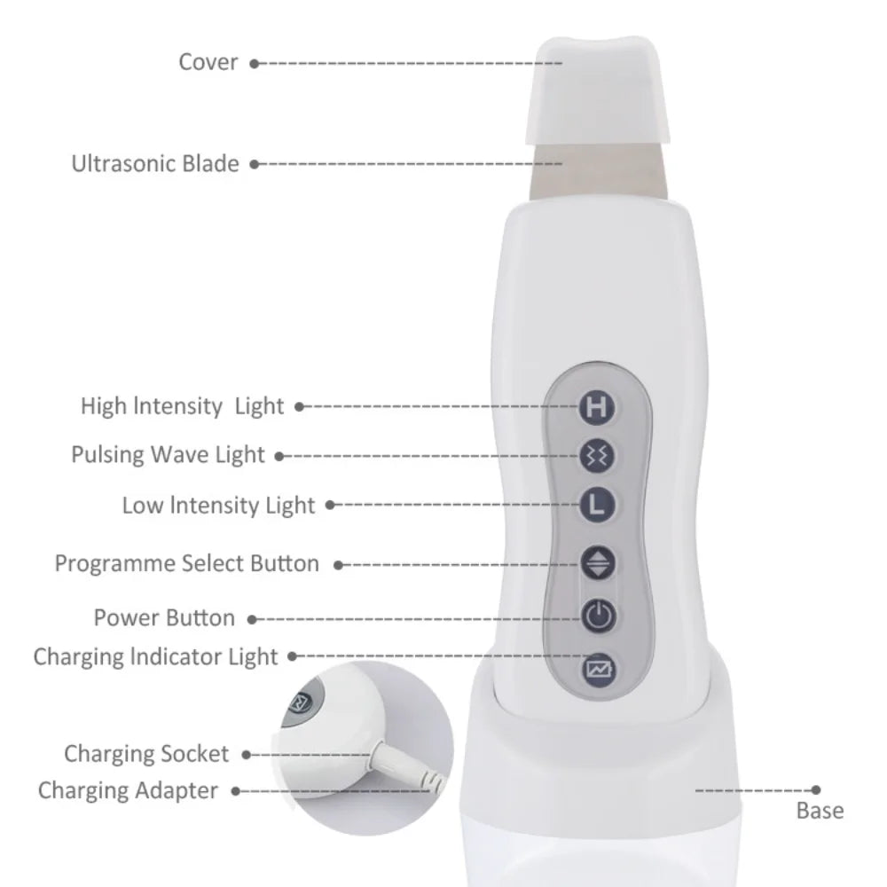 Ultrasound Peeling Clean Tone Lift New Beauty Star Powerful Ultrasonic Face Cleaner Skin Scrubber Ultrasound Vibration Massager