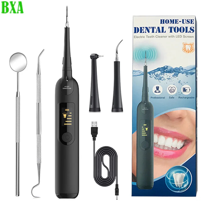 NEW Teeth Cleaner Electric Sonic Dental Calculus Remover Whitener Scaler LED Display Tooth Cleaner Rechargeable Tartar Tool