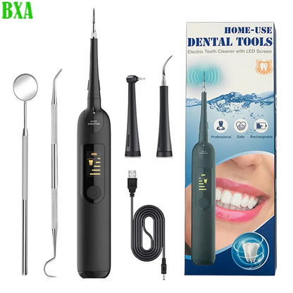 NEW Teeth Cleaner Electric Sonic Dental Calculus Remover Whitener Scaler LED Display Tooth Cleaner Rechargeable Tartar Tool