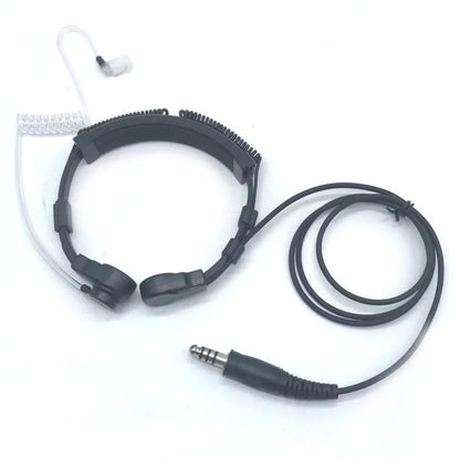 Walkie Talkie Tactical Throat Mic Earpiece Headset Microphone NATO Plug for For Kenwood Baofeng BF-888S UV5R Two Way Radio