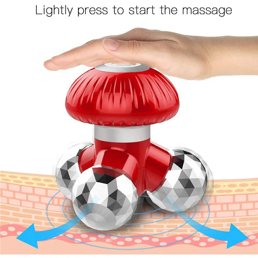 NEW 4 In 1 Handheld Vibrating Massager with 3 Massage Heads for Self Massage Relaxation or Muscle Tension Mini Massager