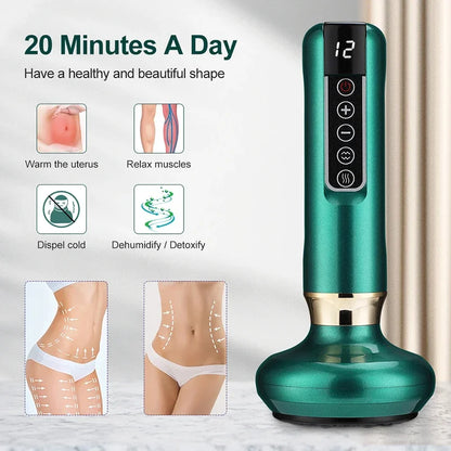 Beauty Health Scraping Infrared Heat Slimming Massage Therapy Electric Cupping Massager Vacuum Suction Cup GuaSha Anti Cellulite