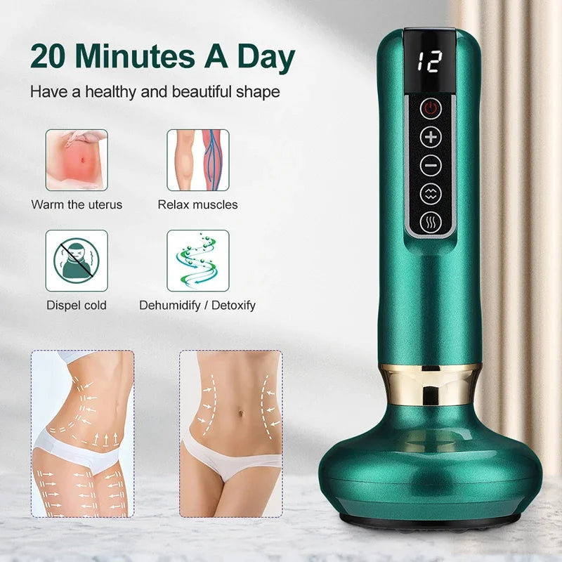 Beauty Health Scraping Infrared Heat Slimming Massage Therapy Electric Cupping Massager Vacuum Suction Cup GuaSha Anti Cellulite