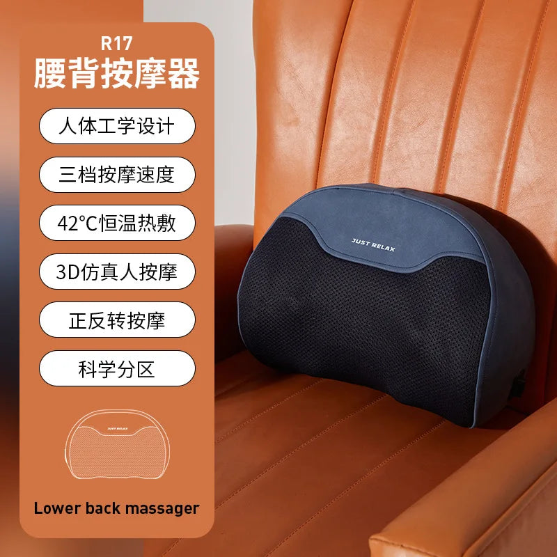 Massage Pillow Hot Compress Kneading Electric Portable Multifunctional Massager Household Car Neck Waist and Back Massager