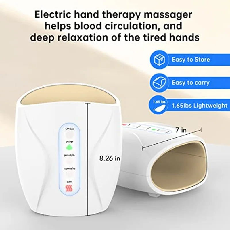 Air Compression Electric Hand Massager Palm Massage Wireless Hot Compress Relief Arthritis Pain Finger Massage Care Therapy Tool