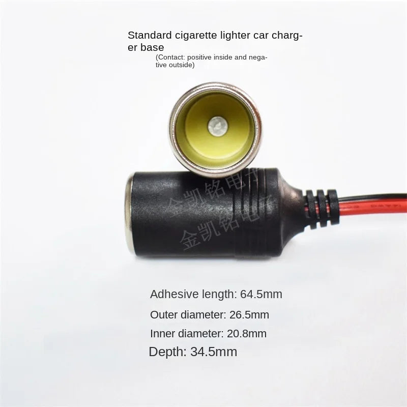 Thickened Pure Copper Cigarette Lighter Car Charger, 1 Male To 3 Female, 12V/24V Universal, 10A, 40cm Power Extension Cable